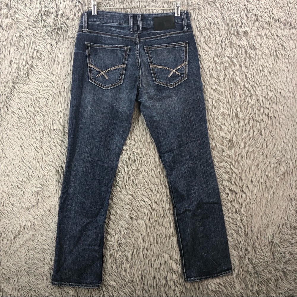 BKE Buckle Jeans Jake Mens Size 30S Straight Leg Whiskered Denim